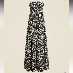 J.CREW Collection strapless bow-back maxi dress in floral print